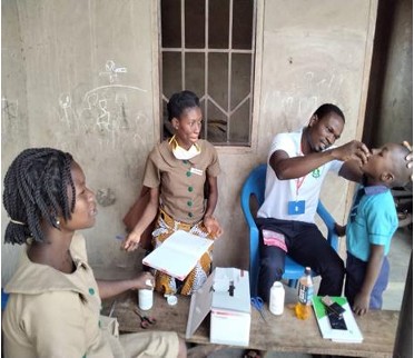 Vitamin A supplementation at a KG in Funsi