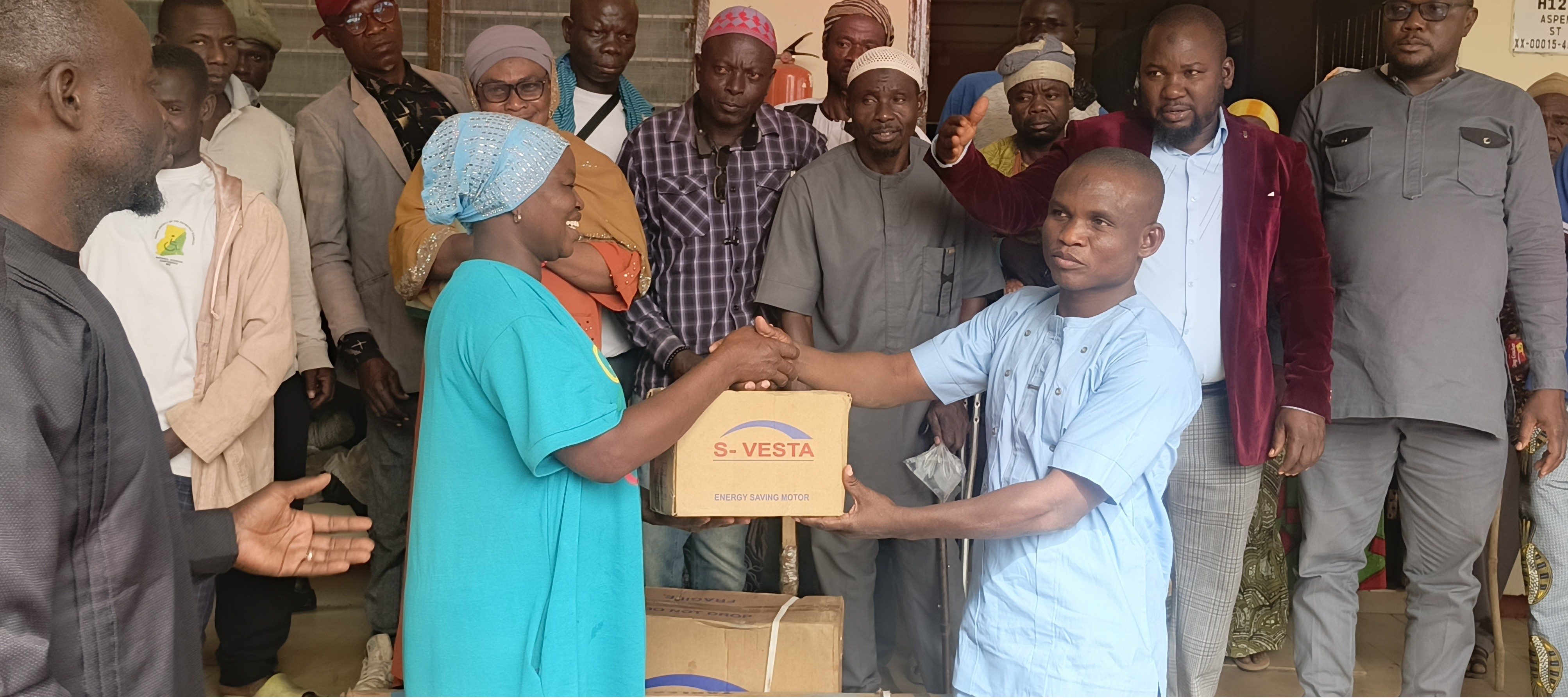 DCE: Hon, Adamu Sayibu Supports PWDs with Business Startup Kits and Some Amount of Money