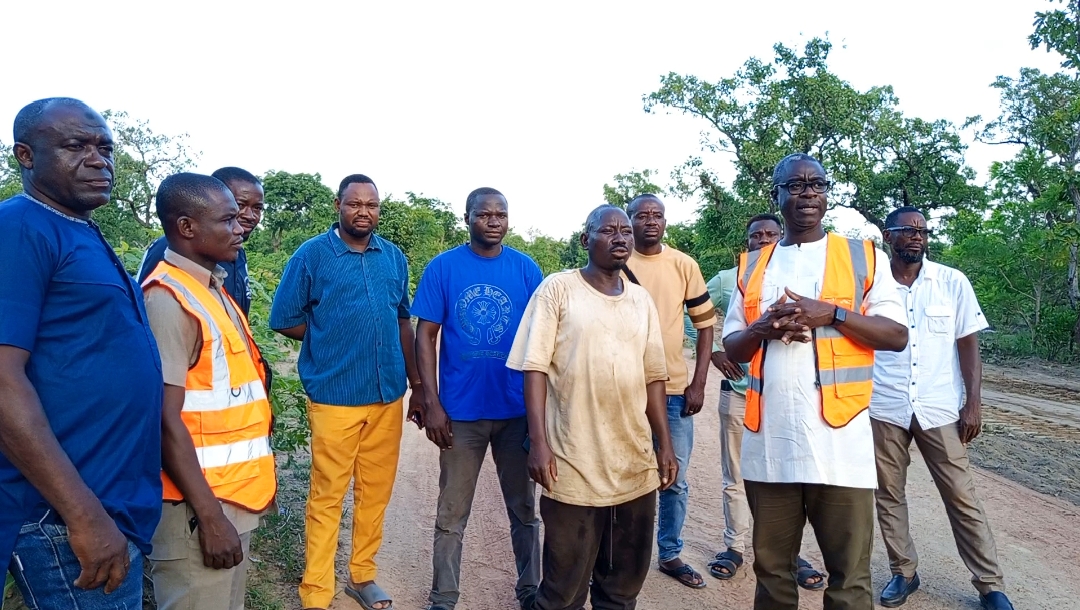 MP, Monitoring ongoing Big Bush Road Projects in the Wa East District