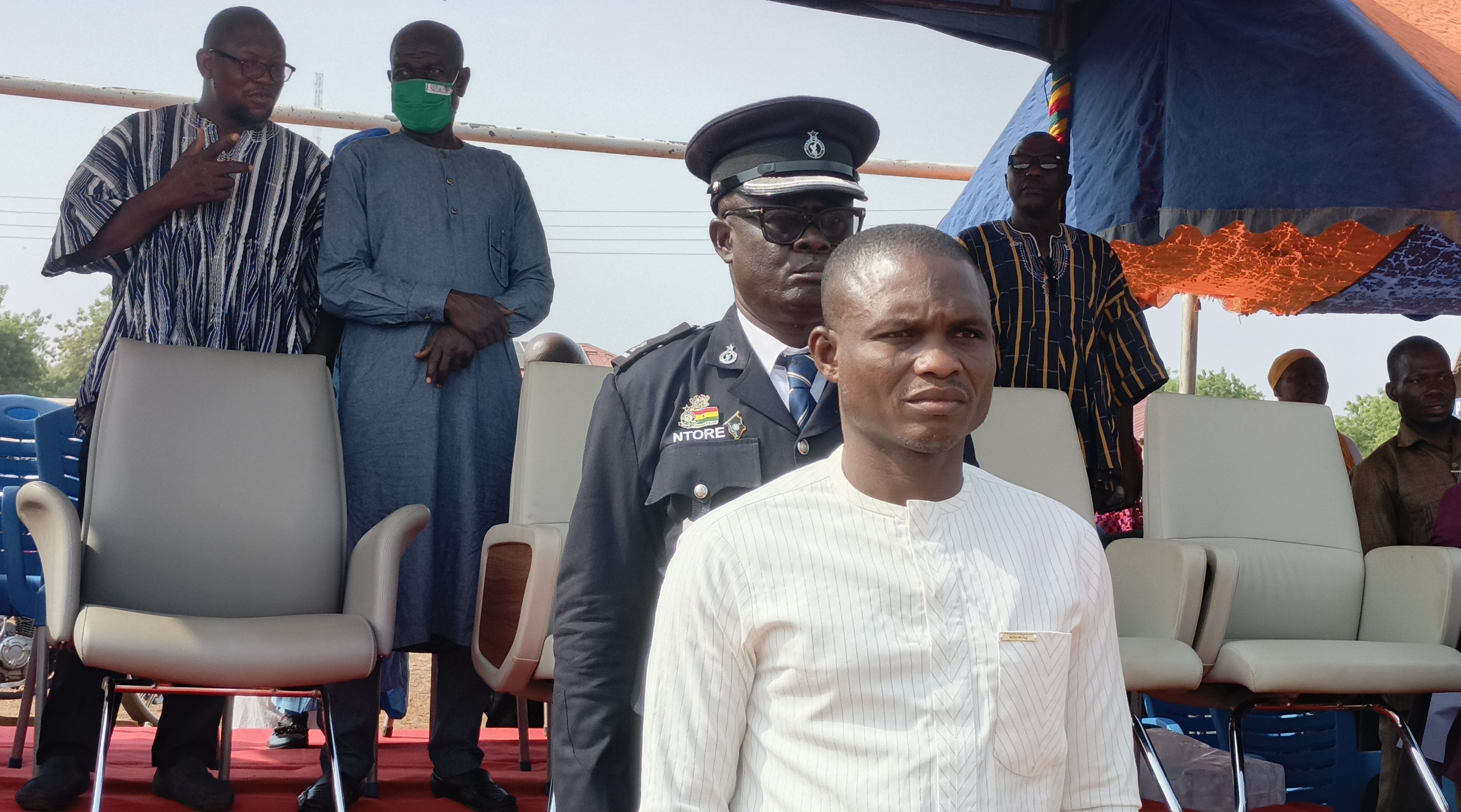 Hon. Adamu Sayibu (DCE) Inspecting 69th Independent Day Parade at Funsi.